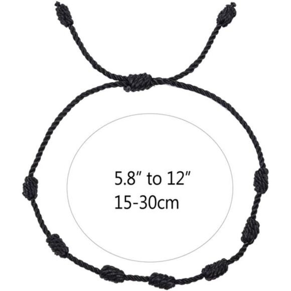 6 Pieces Handmade Knots Red Black Evil Eye Bracelets - Picture 2 of 6